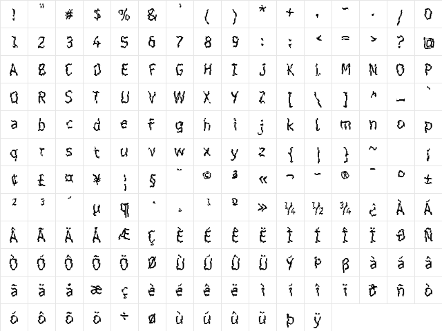 Shatterday ICG Dice font glyphpreview