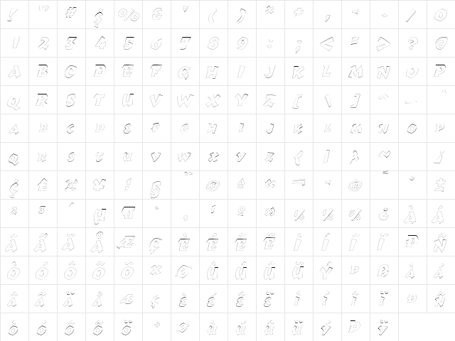 RomulusOutline Italic font glyphpreview