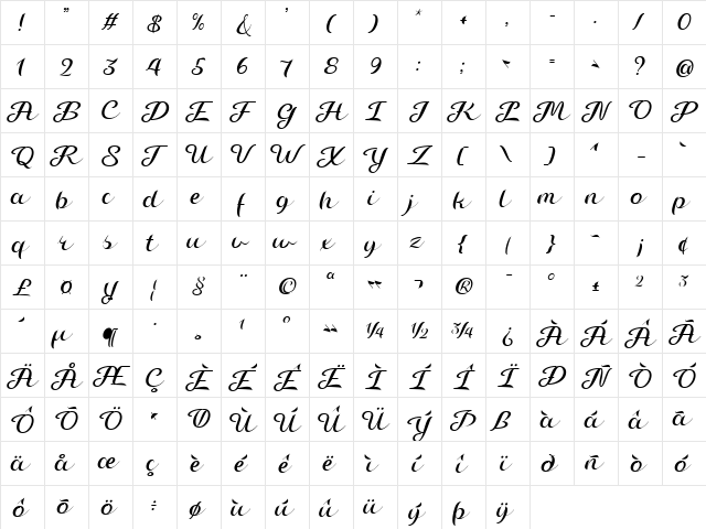 Misti's Destruction Regular font glyphpreview
