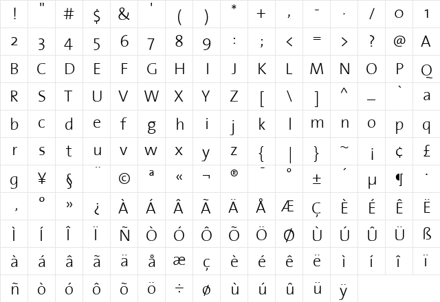 The Sans Light- Regular font glyphpreview