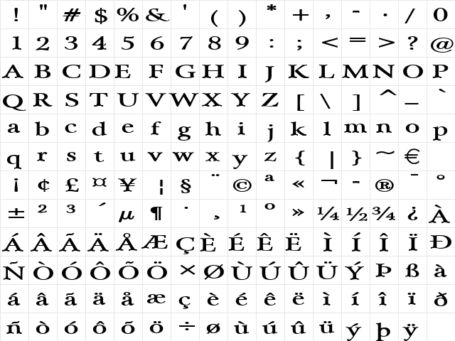 ArrayExtended Bold font glyphpreview