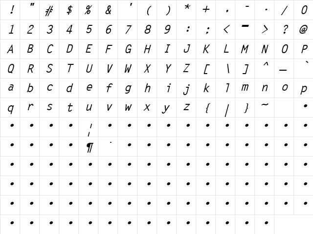 QTLetterGoth Bold Italic font glyphpreview
