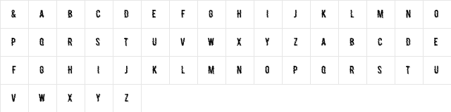 P&F Regular font glyphpreview