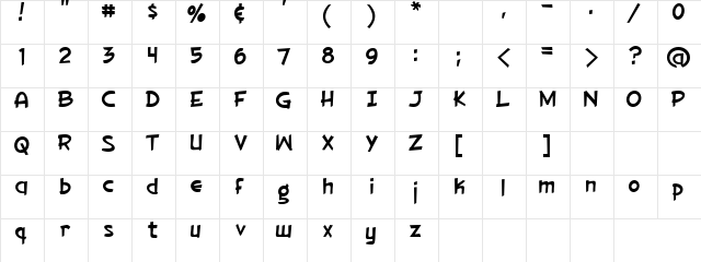 Musambi Regular font glyphpreview
