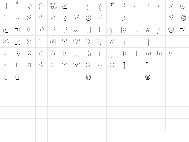 Slice 1 Regular font glyphpreview