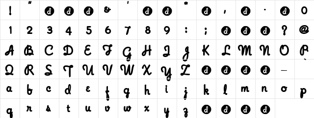 EvilTwin Regular font glyphpreview