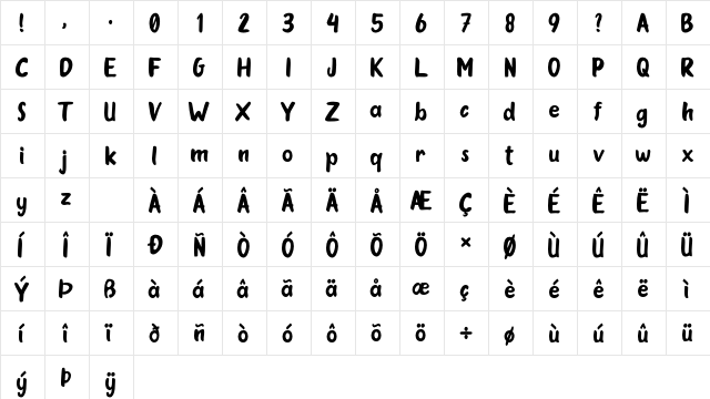 Oleander Cakes Regular font glyphpreview