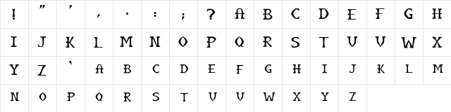 Midian Regular font glyphpreview