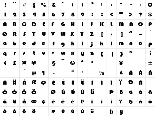 Smoke 5 Regular font glyphpreview