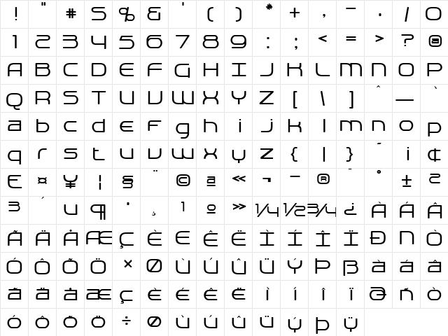 Snowboard Regular font glyphpreview