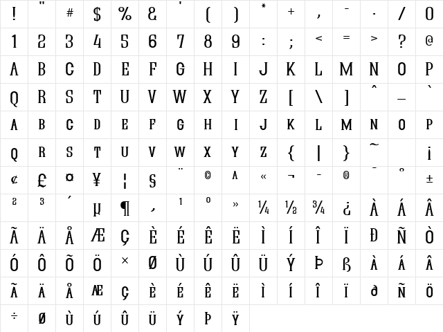 Quastic Kaps Regular font glyphpreview