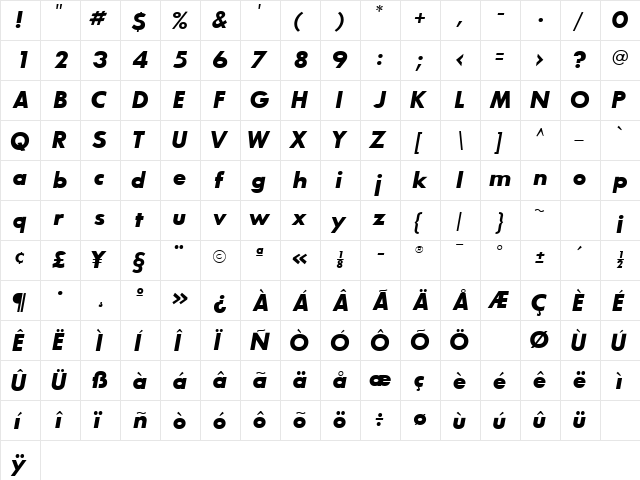 BouganBlackSSK Bold Italic font glyphpreview