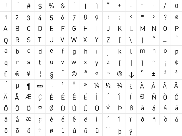 StDinah Regular font glyphpreview