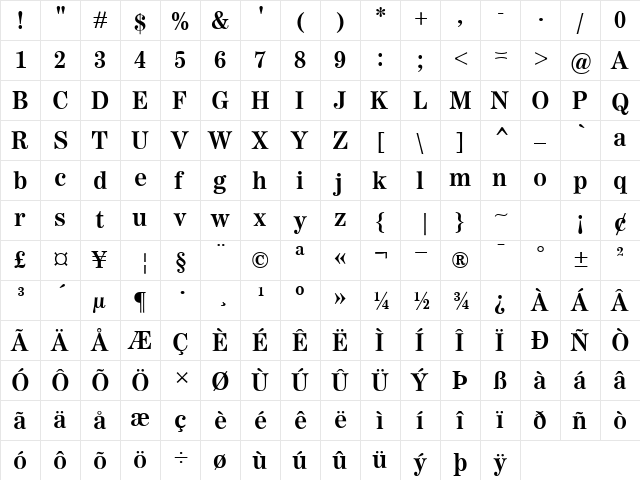 Worldwide Bold font glyphpreview