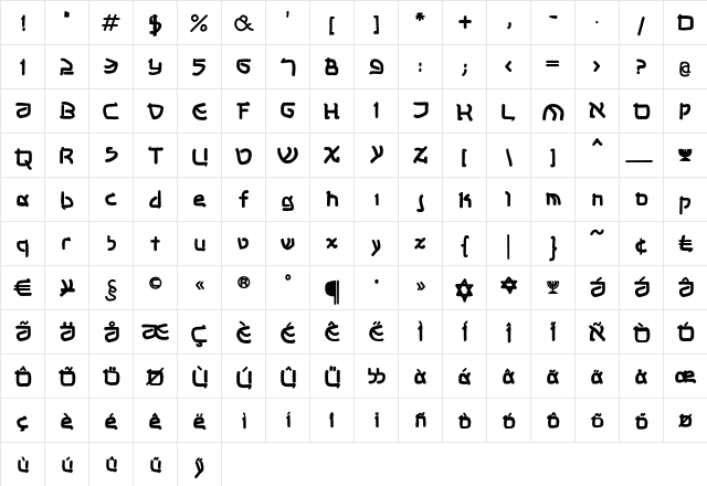 ShalomMK Bold font glyphpreview