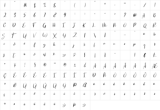 Shanti Creny Regular font glyphpreview