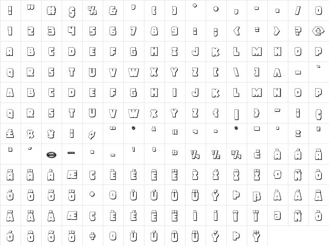 Frost Giant 3D Regular font glyphpreview