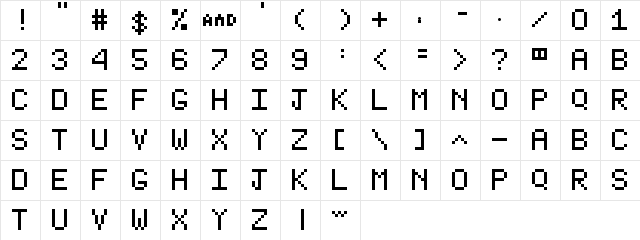 Type Writer Regular font glyphpreview