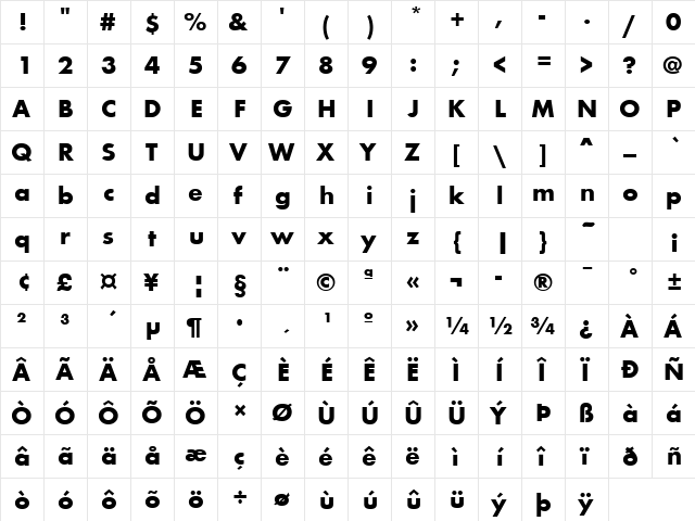 FunctionLH Bold font glyphpreview