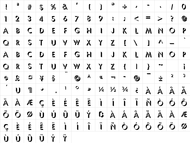 Umbles Regular font glyphpreview