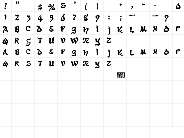 Scimitar Bold font glyphpreview