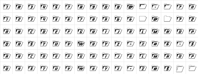 Eyes Only Outline Semi-Condensed Italic Outline Semi-Condensed Italic font glyphpreview