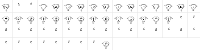 FL Heart Light Regular font glyphpreview