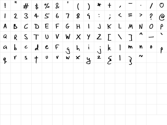 Fluff Bold font glyphpreview