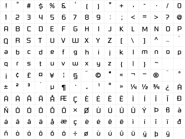 SpaceOne Regular font glyphpreview