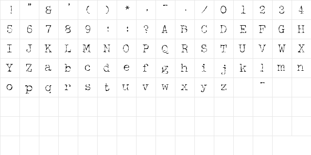 FifthCopySSK Regular font glyphpreview