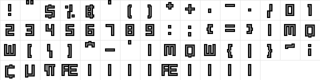 Robotic Harlequin Regular font glyphpreview