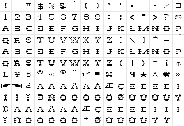 FZ JAZZY 46 EX Normal font glyphpreview