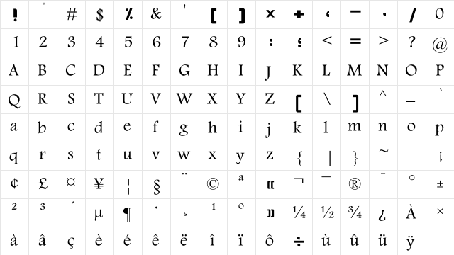 K Sina K Sina font glyphpreview