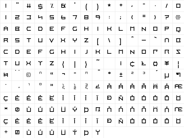 Wrocislaw Normal font glyphpreview