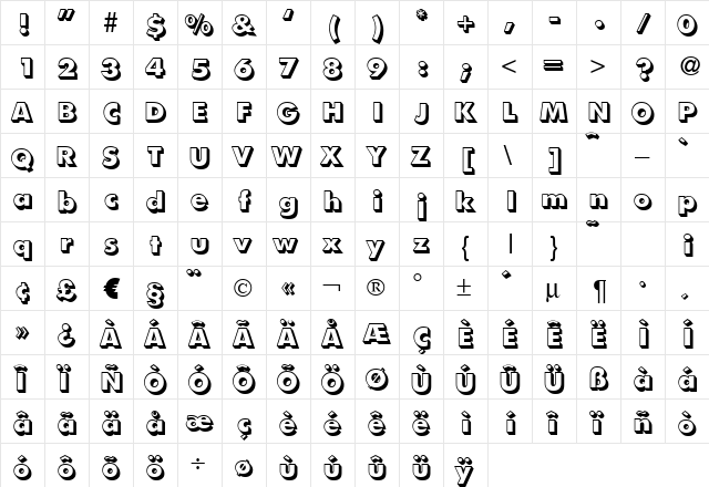 FunctionTwoShaded-Xbold Regular font glyphpreview