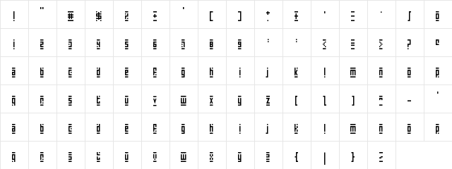 Super Skinny Pixel Bricks Regular font glyphpreview