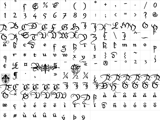 Xirwena Regular font glyphpreview
