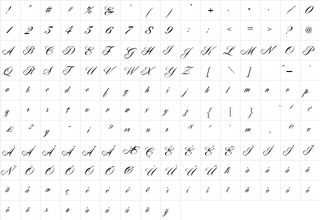 OPTIYork Regular font glyphpreview