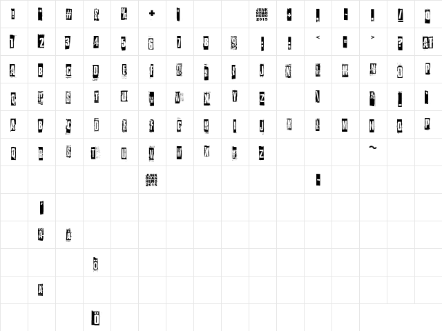 Something in the way Regular font glyphpreview