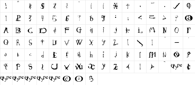 Schizophrenia 2 Regular font glyphpreview