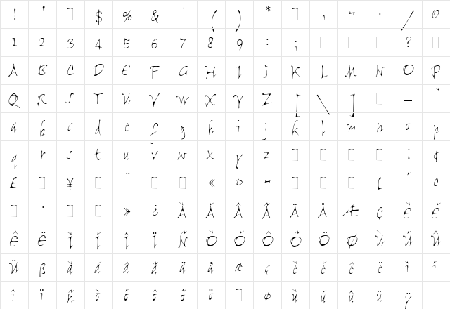 Flight Regular font glyphpreview