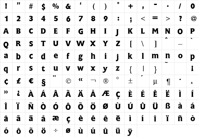 Fleming Bold font glyphpreview