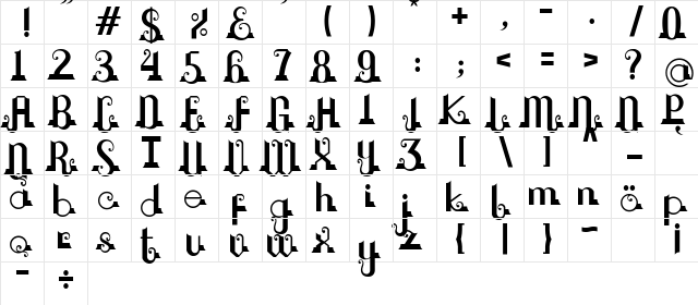 Chouphie Regular font glyphpreview
