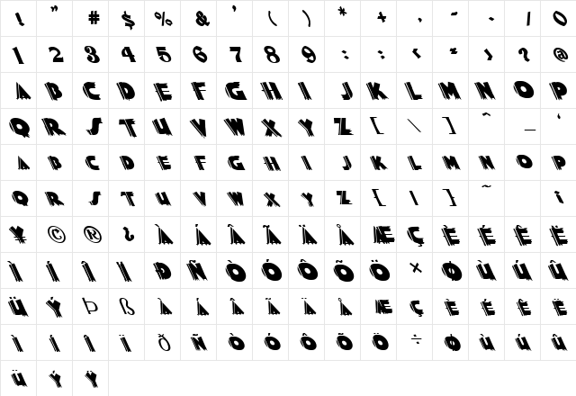 FZ JAZZY 56 LEFTY Normal font glyphpreview