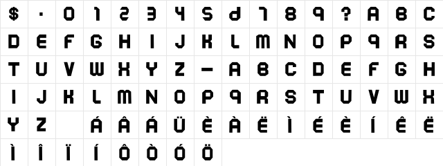 SOEKARNO HATTA Regular font glyphpreview