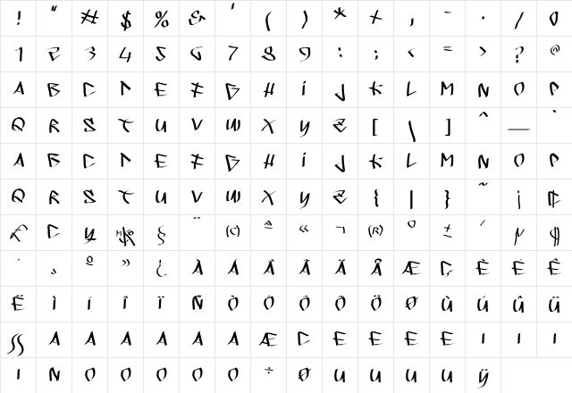 SprayersTypes Regular font glyphpreview