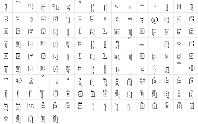 Splincide Regular font glyphpreview