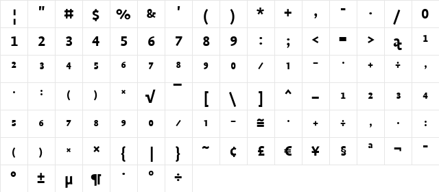 ProfileNO Bold font glyphpreview