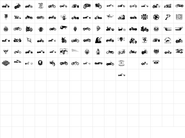 choppersforlife Regular font glyphpreview