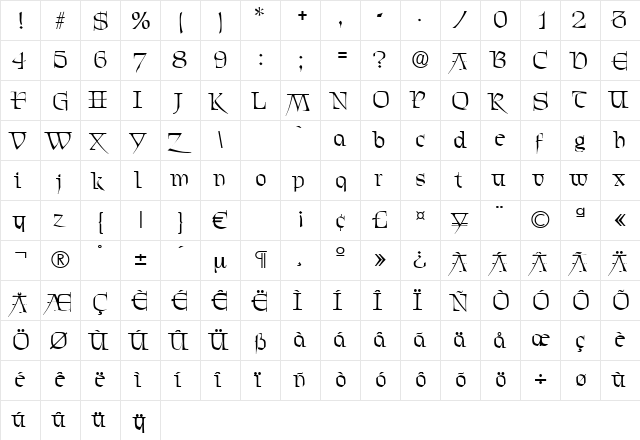 Chevalier Regular font glyphpreview